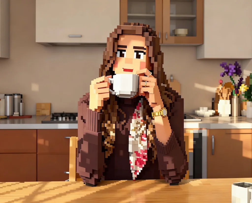 AI Minecraft Filter AI-generated image prompt example